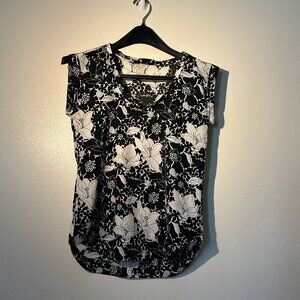 J Crew Black and White Sleeveless Blouse Size 00